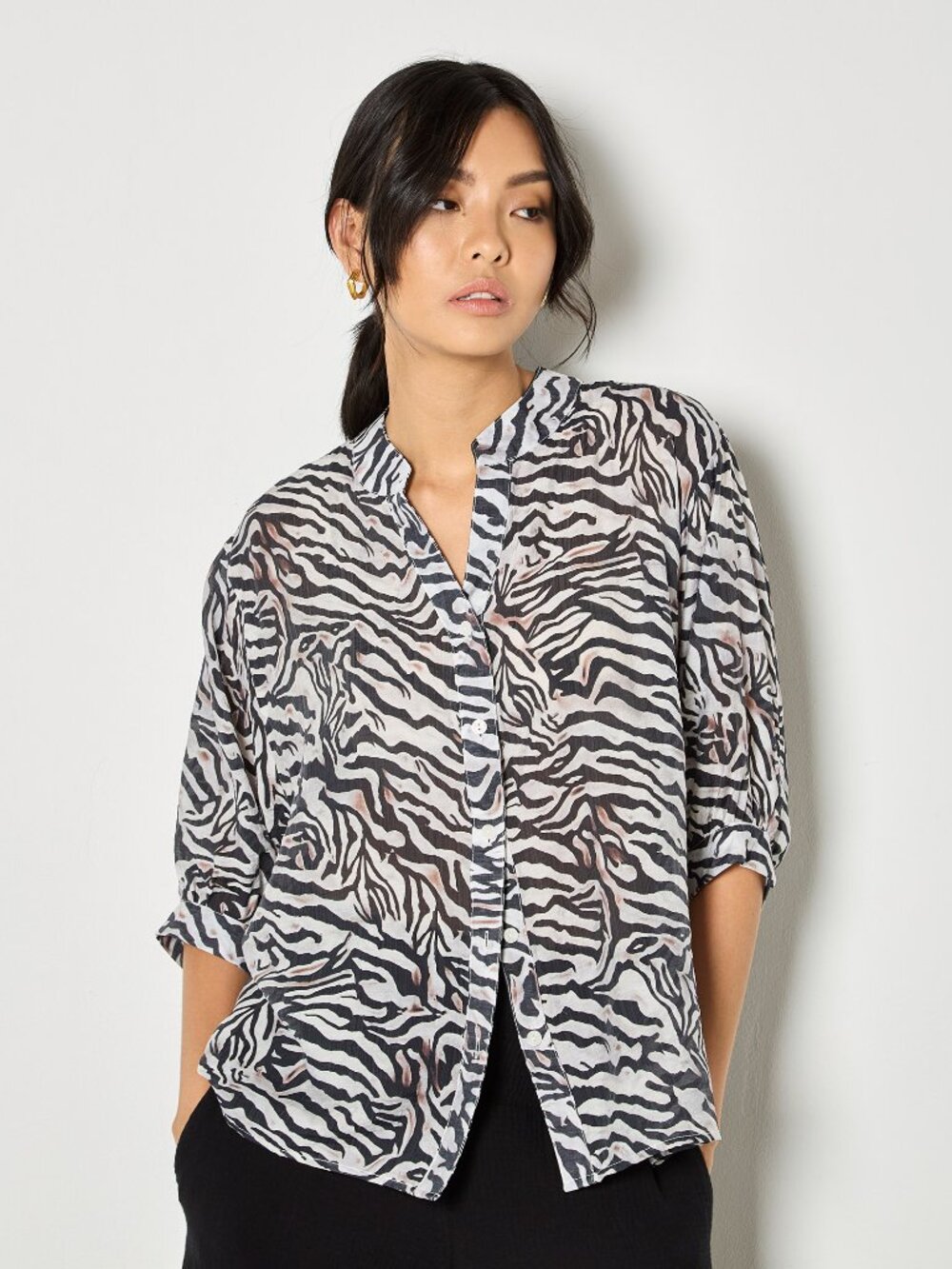 Sheer Zebra Print Blouse